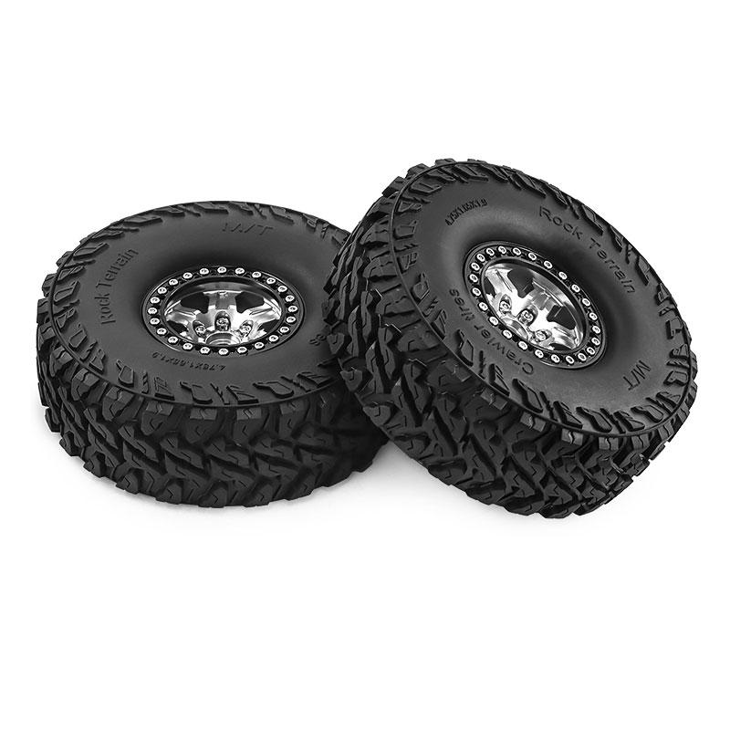 1.9 Inch Beadlock Wheels and Tires 12mm Hex for TRX4 SCX10 Capra Enduro TRX6 D90 Gen8 AXI03007 RC Crawler
