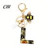 Lightweight Keychain Black Series Pendant, Dried Flower Initial Letter Charm Key Chain with Organizer Pendant Bee Tassel Design, A-Z Holder
