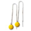 Yellow Hanging Chain Earrings