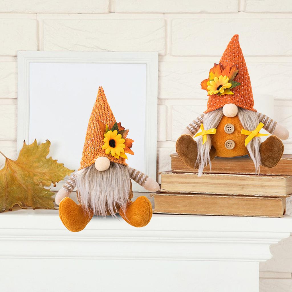 Thanksgiving Gnome Hanging Ornament Knit Hat Harvest Decor Soft Polyester Wall Decor For Home Party DIY