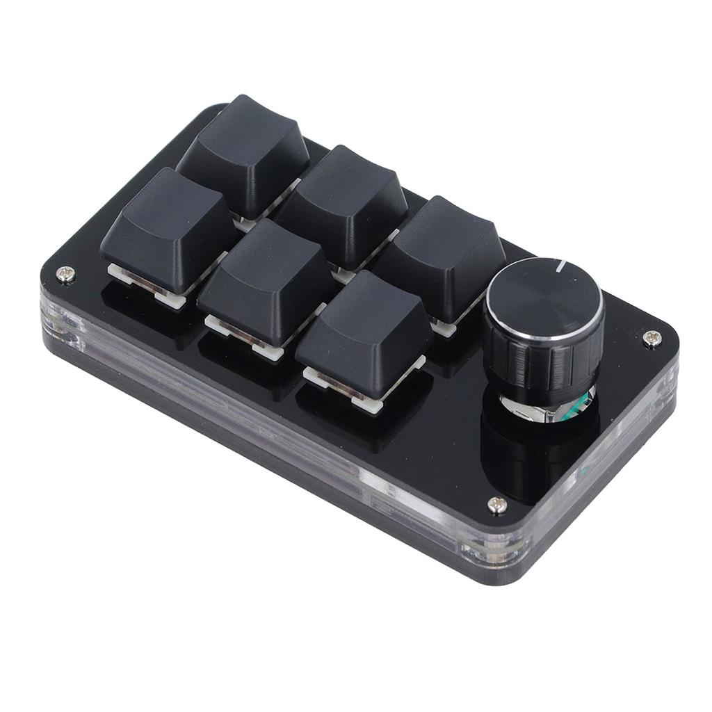 Macro Mechanical Gaming Keyboard 6 Keys 1 Knob Programming Macro Pad for Laptop Computers