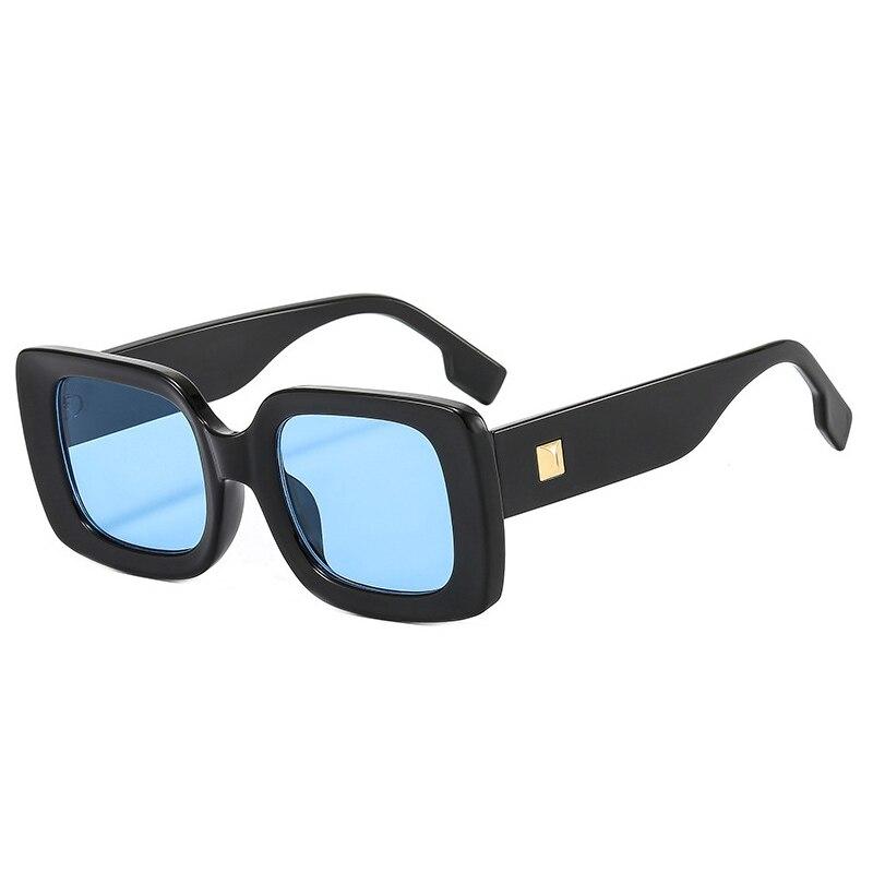 SO & EI модные квадратные солнцезащитные очки женские оттенки UV400 ретро заклепки украшения мужские трендовые солнцезащитные очки