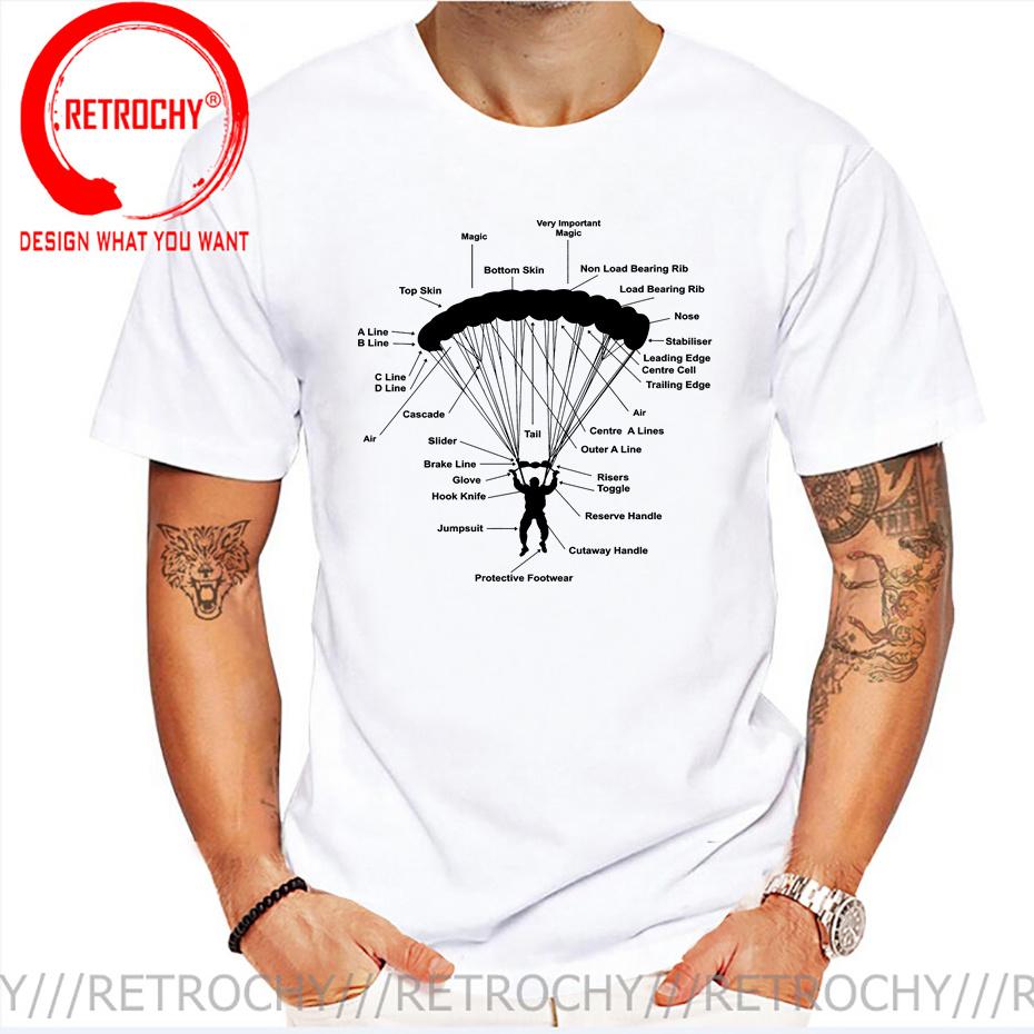 Retro Unisex T Shirt Unisex Funny Parachute Anatomy Magic Skydiving Skydiver TShirt Vintage Paragliding Parachu Paraglider Tee Shirt