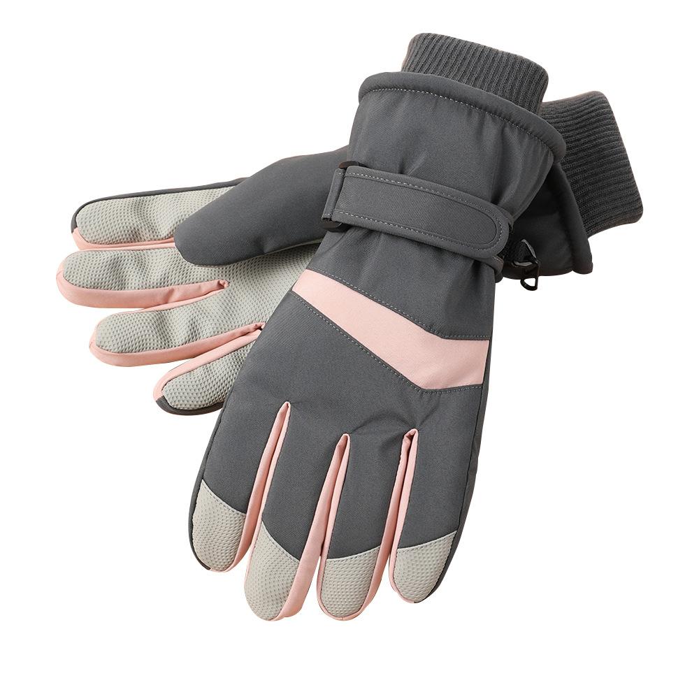 Лыжные перчатки для мужчин и женщин, для активного отдыха, для велоспорта, водонепроницаемые и нескользящие, с сенсорным экраном, утолщенные, с плюшевой подкладкой, теплые перчатки для осени и зимы