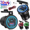 30W/85W USB Charger Outlet Waterproof Charger Socket PD Type C and QC3.0 USB Port USB Socket for Car Boat Marine Truck 12V
