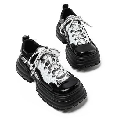 Маленькие кожаные туфли на толстой подошве с бисквитом, женские повседневные туфли в студенческом стиле, новые одинарные туфли в стиле ретро, ​​туфли с большим носком, спортивная женская обувь для папы