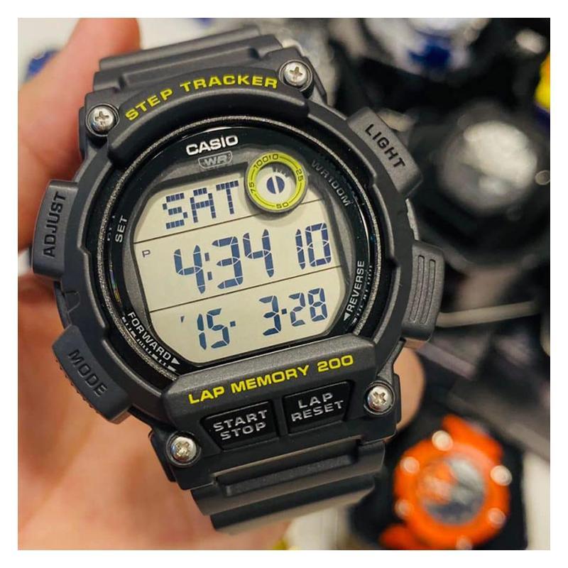 Casio Серия DIGITAL-Диск Многофункциональный Шагомер Светодиодная Подсветка Секундомер с Точностью до 1/100 Таймер Обратного Отсчета Кварцевый Механизм Ремешок из Смолы Японские WS-2100H-8AV