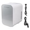 Mini Compact Fridge 8 L Single Core Multifunctional Portable Cooler Warmer Refrigerator Sliver EU