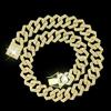 Pffee 14mm 50 60cm Cuban Chain Men Hip Hop Necklace Y2K Women Iced Out Rapper Jewelry Luxury Rhinestone Paved Miami Rhombus