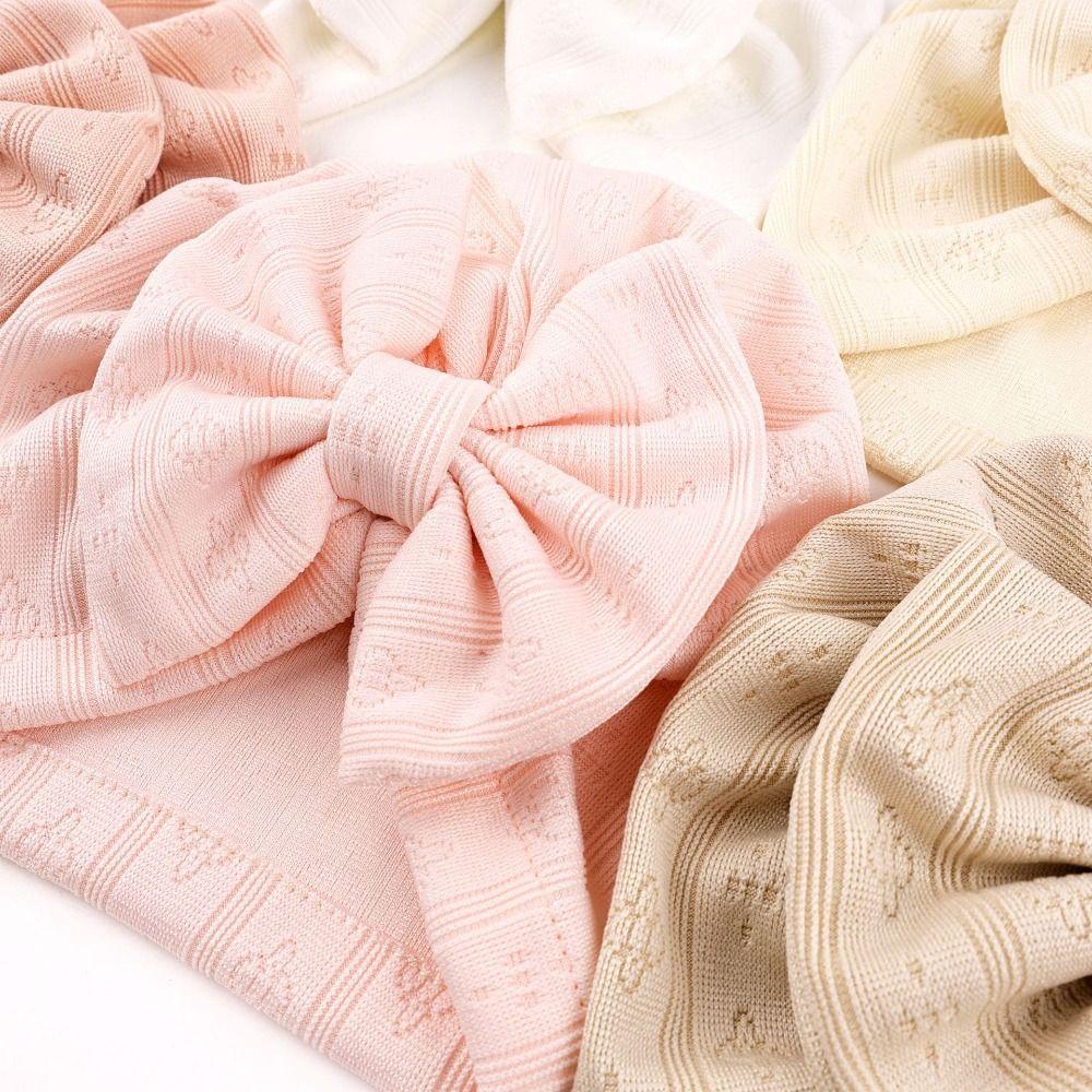 Breathable Newborn Head Wraps Knitted Soft Infant Cap Cute Baby Turban Hat Daily Wear
