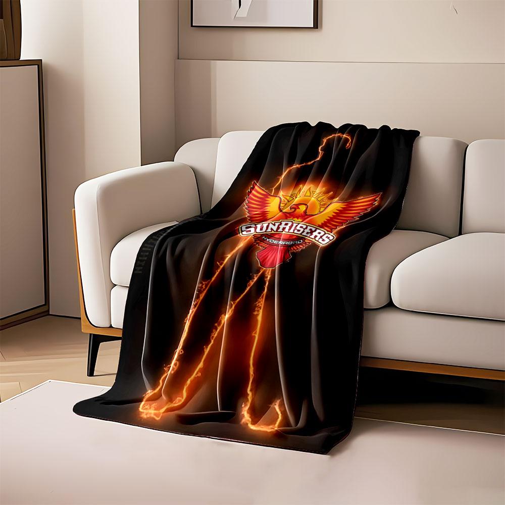 Sunrisers Hyderabad Fiery Logo Design print blanket soft and cozy perfect for the living room bed sofa or a nap,gift