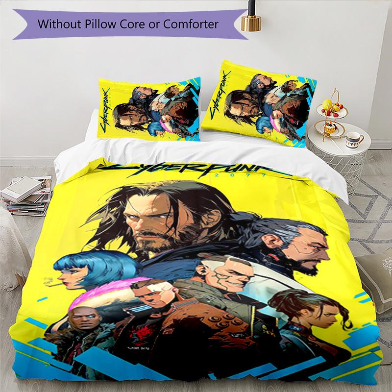 Cyberpunk 3pcs Bedding Set Duvet Cover Closure Includes 1 Duvet Cover & 2 Pillowcases for All Seasons Bedroom Home Dorm Decor