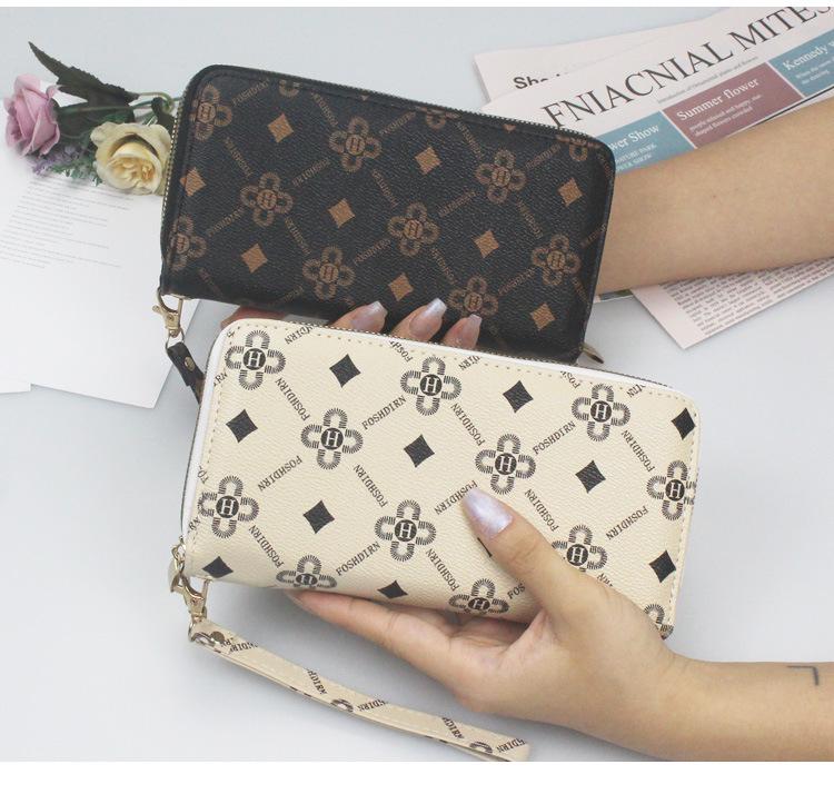 2024 Women's Fashion Wallet: European & American Style, Multi-Card Slot, Double Zipper, Phone Clutch.