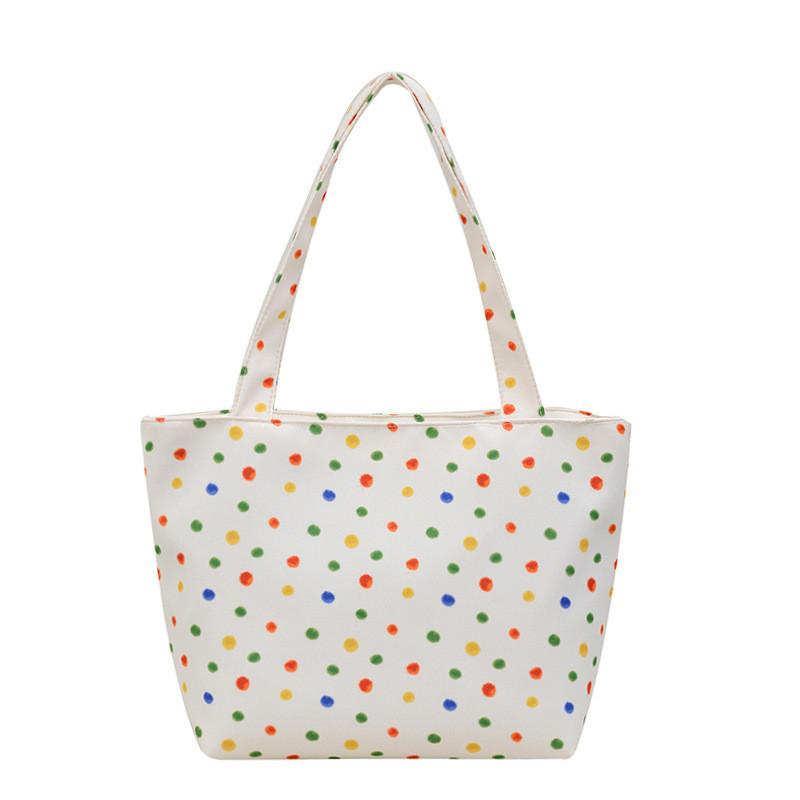 Trendy Korean Dot Pattern Shoulder Bag With Spacious Design Ideal For Everyday Use