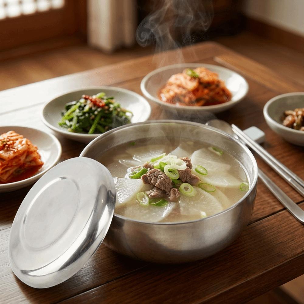 Rustless Steel Food Container Round Deep Bowl Soup Bowl Stackable Dinner Bowl Travel