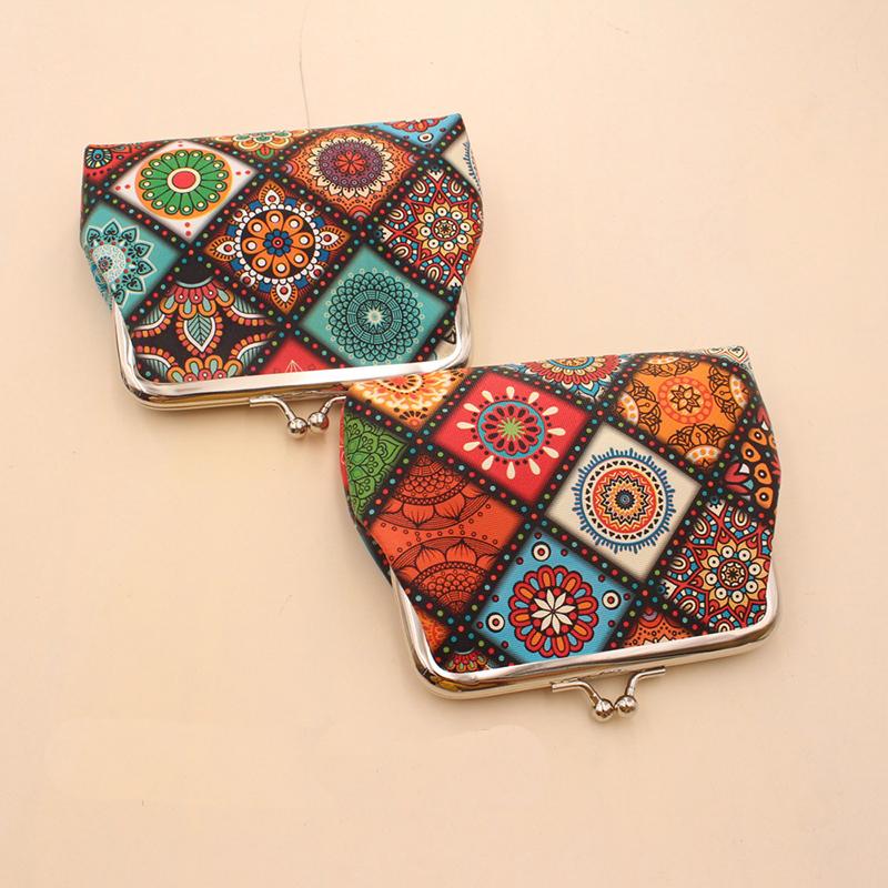 Женский кошелек с клипсой, винтажная сумка-клатч, сумка для хранения карт, маленькая женская сумочка