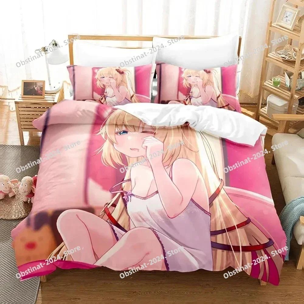 Anime Akai Haato Bedding Set Printed Comforter Quilt Bed Cover Duvet Cover Pillow Case 3 Pieces Sets Kids Adult Size Linen Sheet