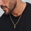 Hanmade Стильные ювелирные изделия, аксессуары, подарок для него, 1 шт., идеально подходит для мужчин, нержавеющая сталь, мужской модный позолоченный крест-кулон с минималистичным дизайном