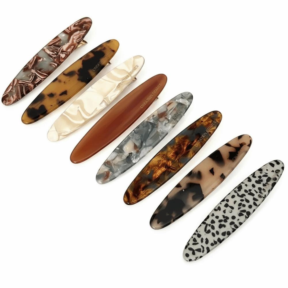 8 Pcs/Set Luxury Bangs Barrettes Colorful Duckbill Clip Fashionable Side Clip Hairpin for Women