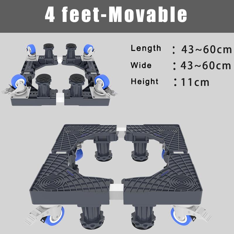 Подставка для стиральной машины Мебель Подвижная база Держатель для холодильника Стиральная машина Регулируемый кронштейн Колеса Холодильник Поднятый