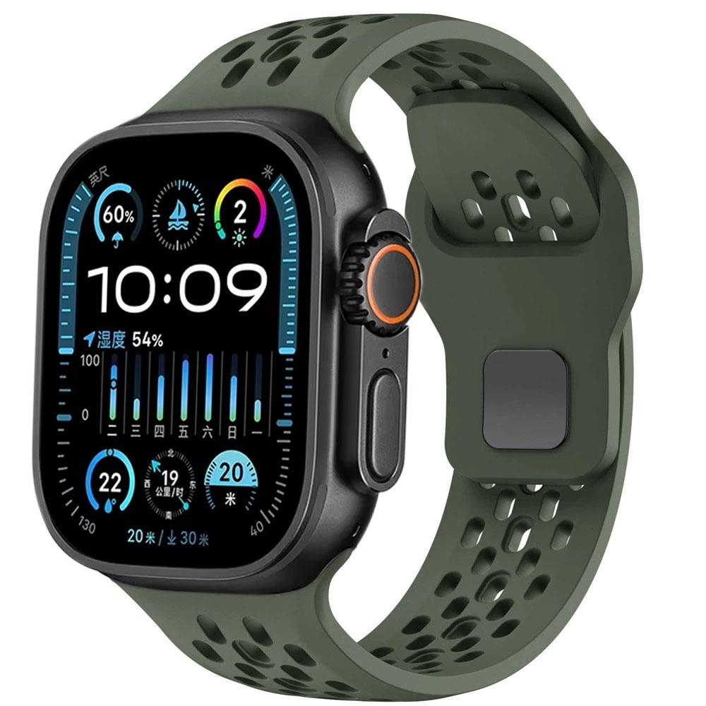 Дышащий силиконовый ремешок для Apple Watch Band 49 мм 46 мм 45 мм 44 мм 42 41 40 мм Спортивный браслет iWatch Ultra 11 10 9 8 7 6 SE3 Ремень