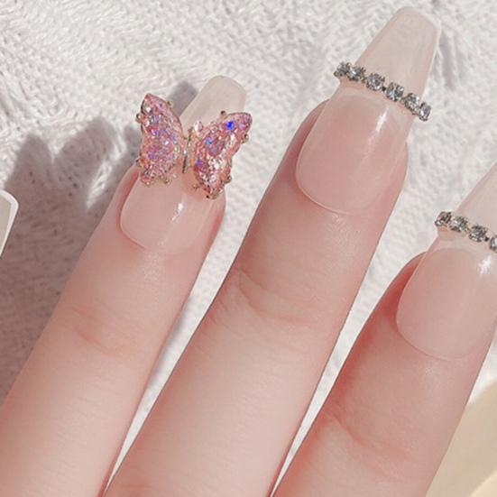 Butterfly 3D Rhinestone Manicure Decoration Strong Luxury Alloy Nail Art Decorations for Women