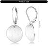 Round Geometric Drop Earrings Gold/Silver Tone Circle Disc Coin Flat Brushed Drop Earring for Fashionable Women
