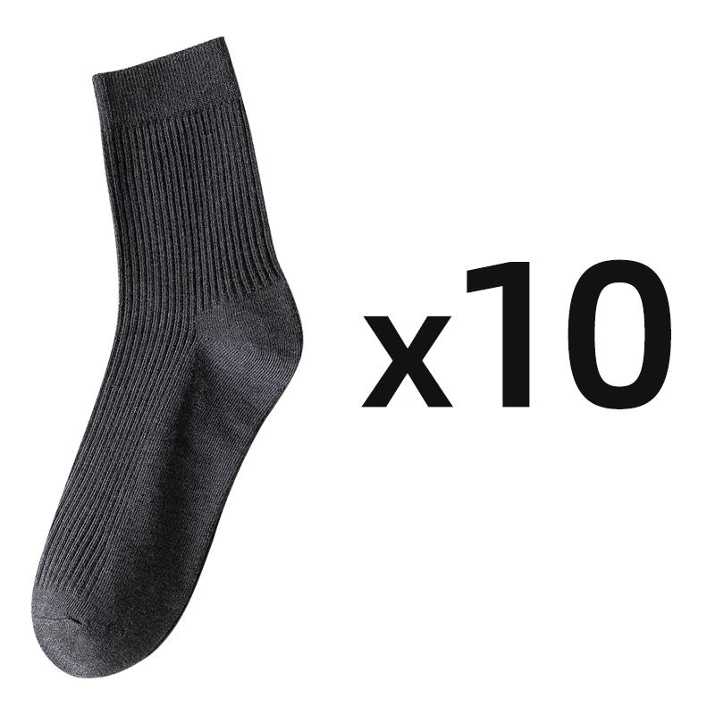 5 Pairs/Lot Men's Vertical Striped Cotton Socks Mid-calf Breathable Socks Business Sports Socks