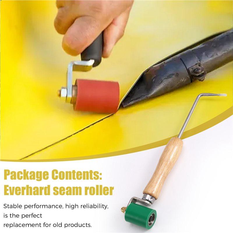 Silicone Seam Roller 40Mm With Probe Wood Handle For PVC/EPDM Single Ply Roofing