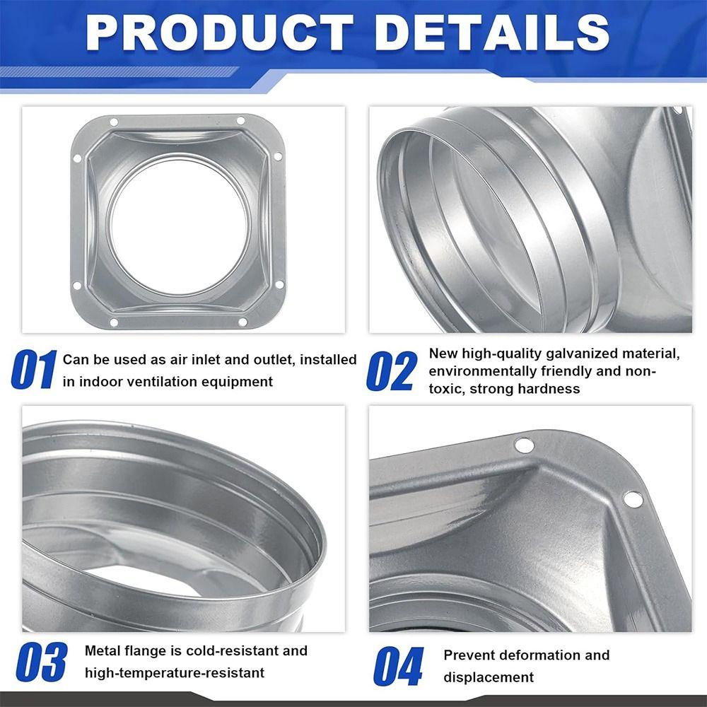 Practical Metal Pipe Air Vent Connector Round 4-10inch Tube Air Ventilation Joint Exhaust Duct Connector Fresh Air System