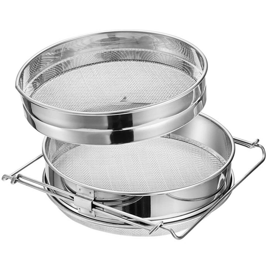 Двойной сетчатый медовый фильтр из нержавеющей стали для пчеловодства с регулируемой телескопической рукояткой подходит для 5-галлонного ведра