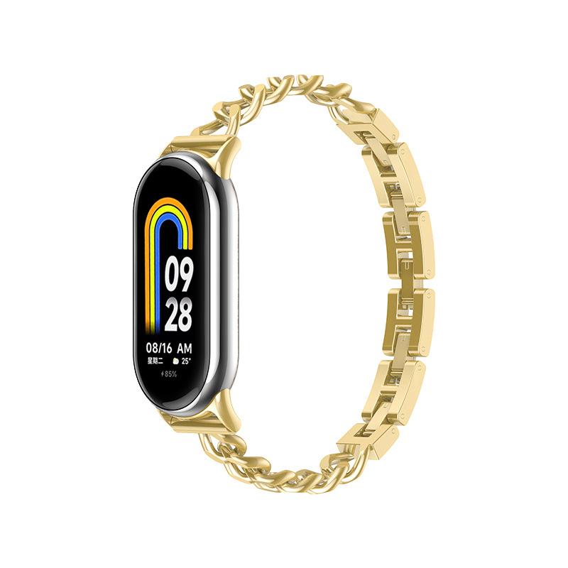 Роскошный ремешок из нержавеющей стали для Xiaomi Mi Band 10 9 8 Замена ремня умные часы для Mi Band 9 Браслет ремешок Аксессуары