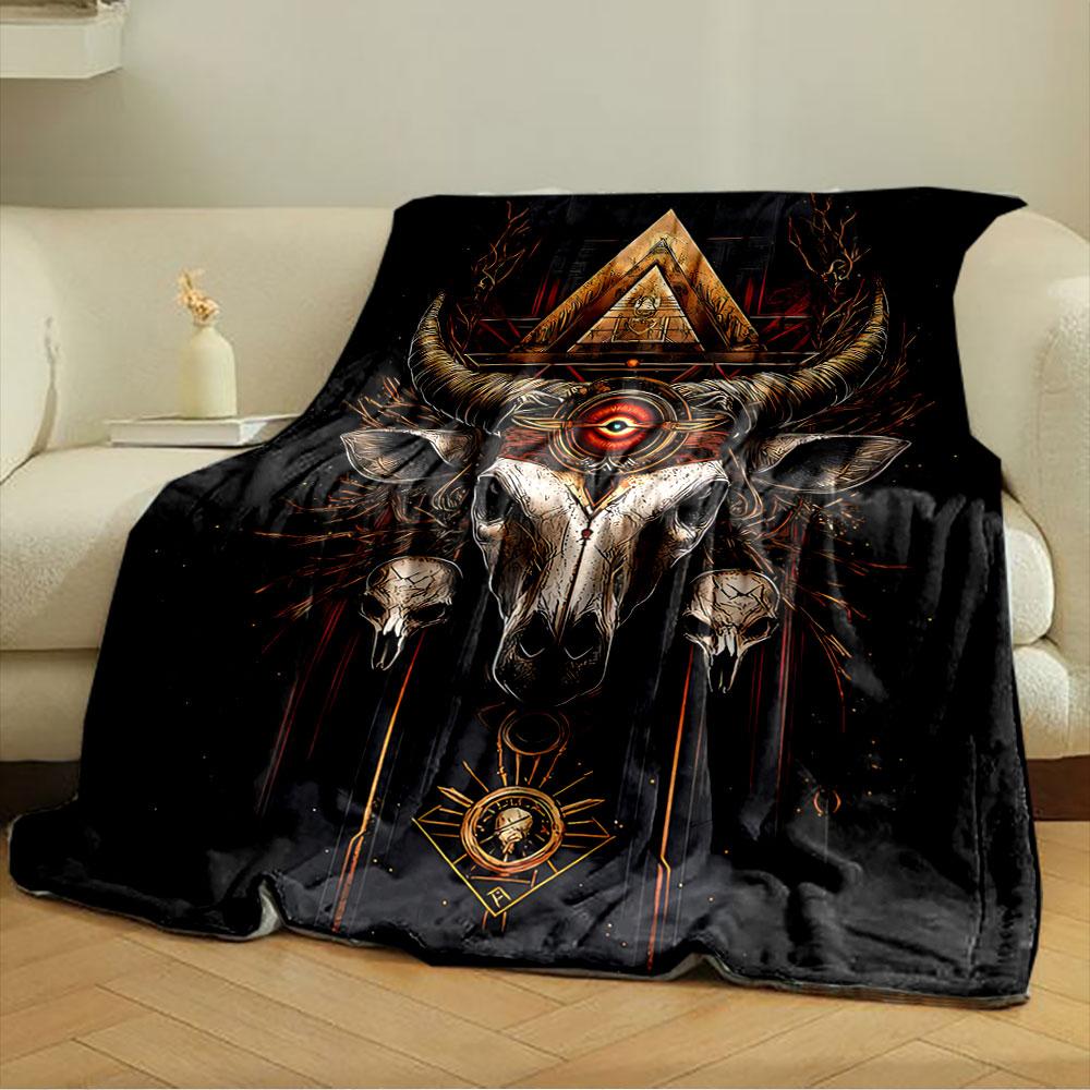 Mystical Animal Skull Art for all seasons blanket lunch break throw gift