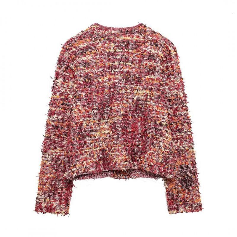 Womens Knit Cardigan Loose Fit Round Neck Single Breasted Button Front Sweater Casual Streetwear