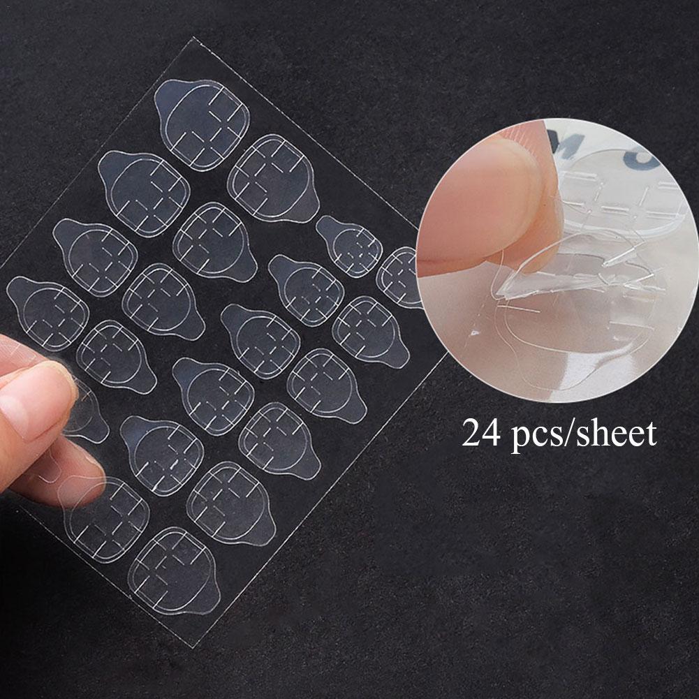 1 Sheet False Nail Glue Sticker DIY Fake Nails Double Side Clear Invisible Strong Jelly Gel Pad Press On Nails Manicure Tool