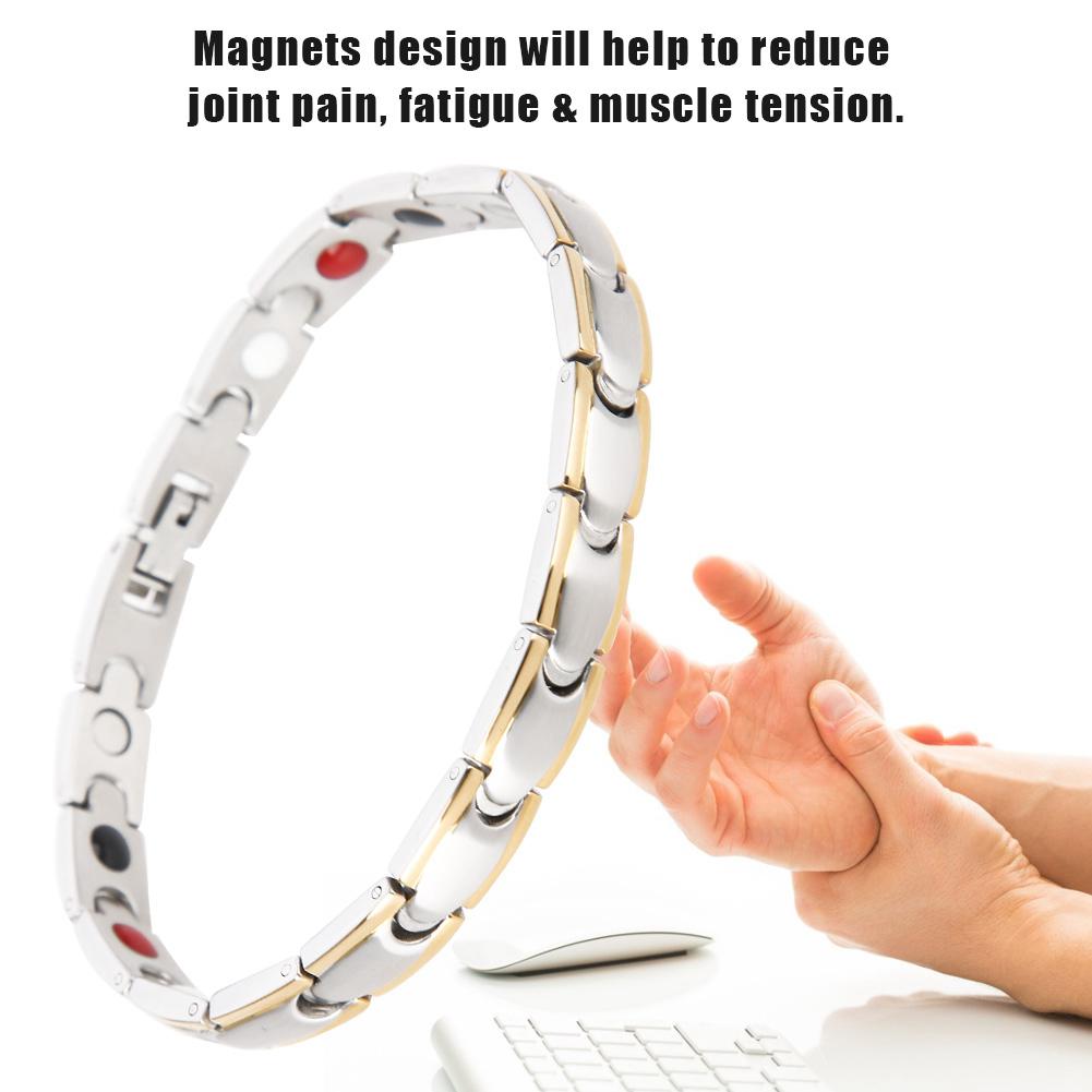 Titanium Steel Magnetic Therapy Bracelet Health Care Gift Adjustable Gold Silver Male Bracelet