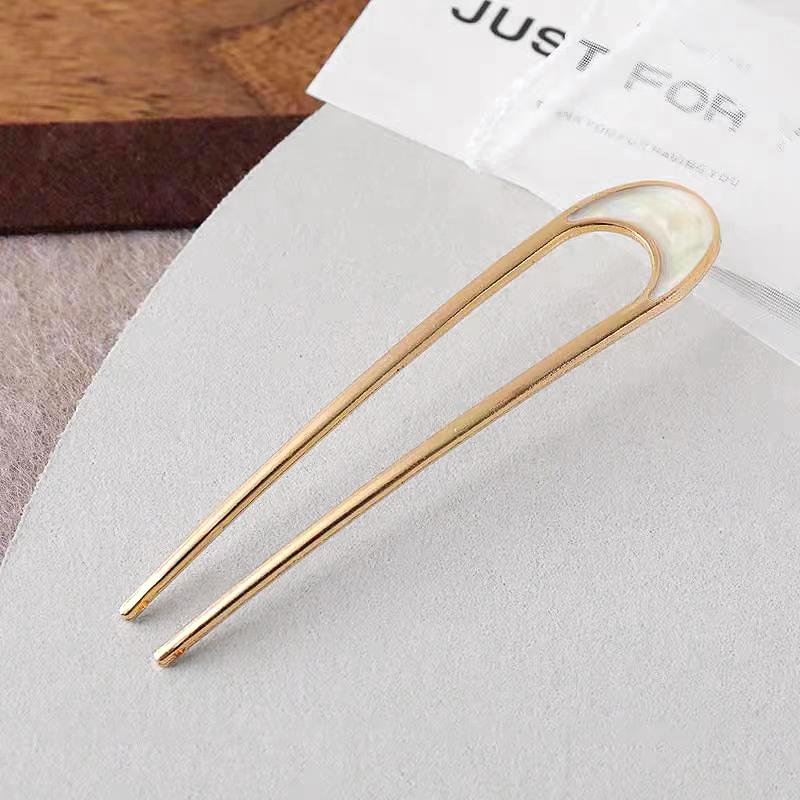 1 шт. Женские металлические заколки для волос Модная заколка Простая вилка-палочка U-образной формы