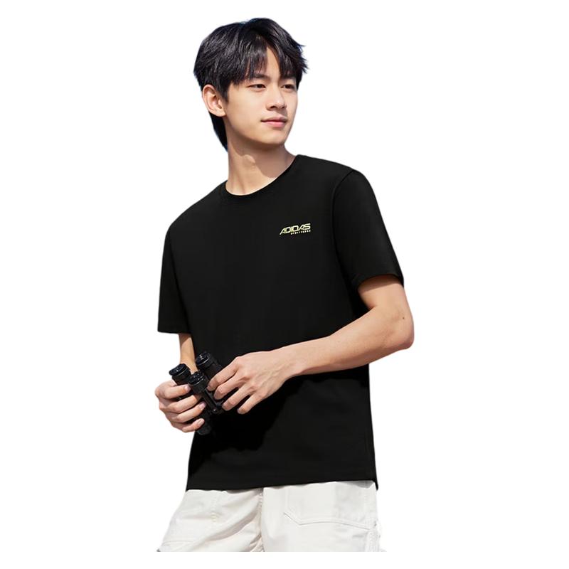 Adidas Men's Short Sleeve T-Shirt Fashion Trendy Outdoor Running Fitness Sports Crew Neck