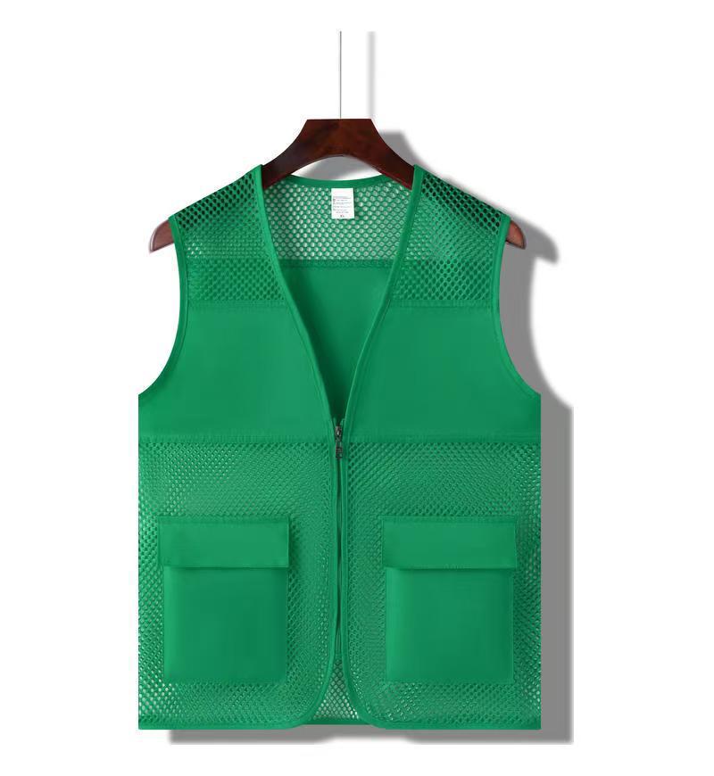 Custom Logo Red Summer Mesh Fishing Vest – Workwear & Advertising Shirt