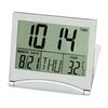 LCD Digital Silver Wall Clock Table Clock Calendar Temperature Alarm Clock