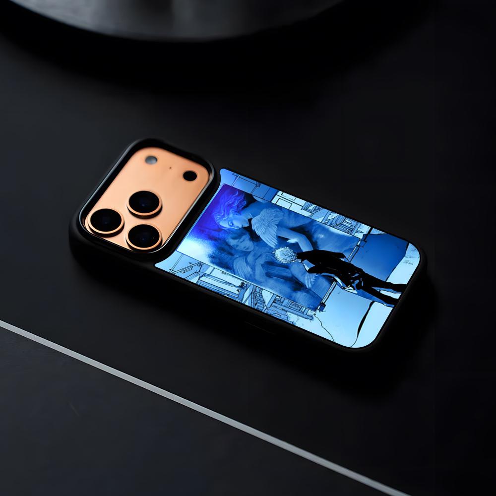 Чехол для телефона в стиле аниме «Синий период» для iPhone 17 16 15 14 13 12 Pro Max Plus Черная рамка Жесткий корпус
