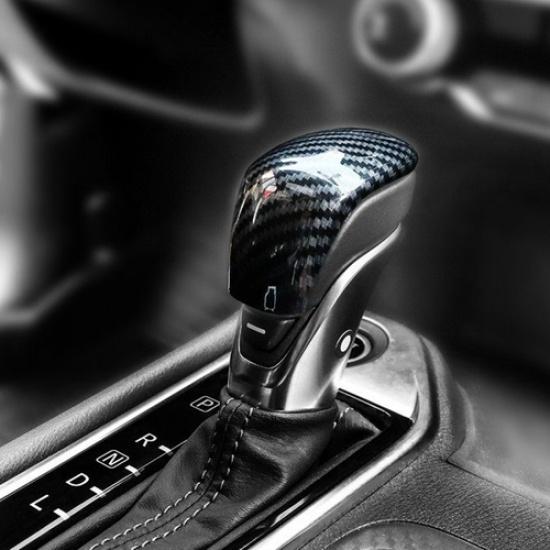 For Nissan Versa -2024 ABS Carbon fiber look Gear Shift Knob Cover Trim 1PCS