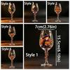 Large Capacity Halloween Painted Wine Glass Clear Glass Floral Maple Water Glass  Table Decor