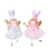 Yousheng Christmas Pendant Rabbit Angel Doll Wearing Mesh Yarn Dress Decorative Ornament Christmas Celebration Decor