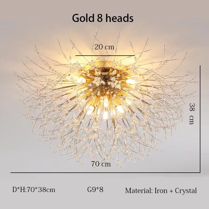 Nordic Modern Dandelion Ceiling Light Crystal Light Romantic Bedroom Dining Room Living Room Firefly Fireworks Lighting(bulb NOT Included)