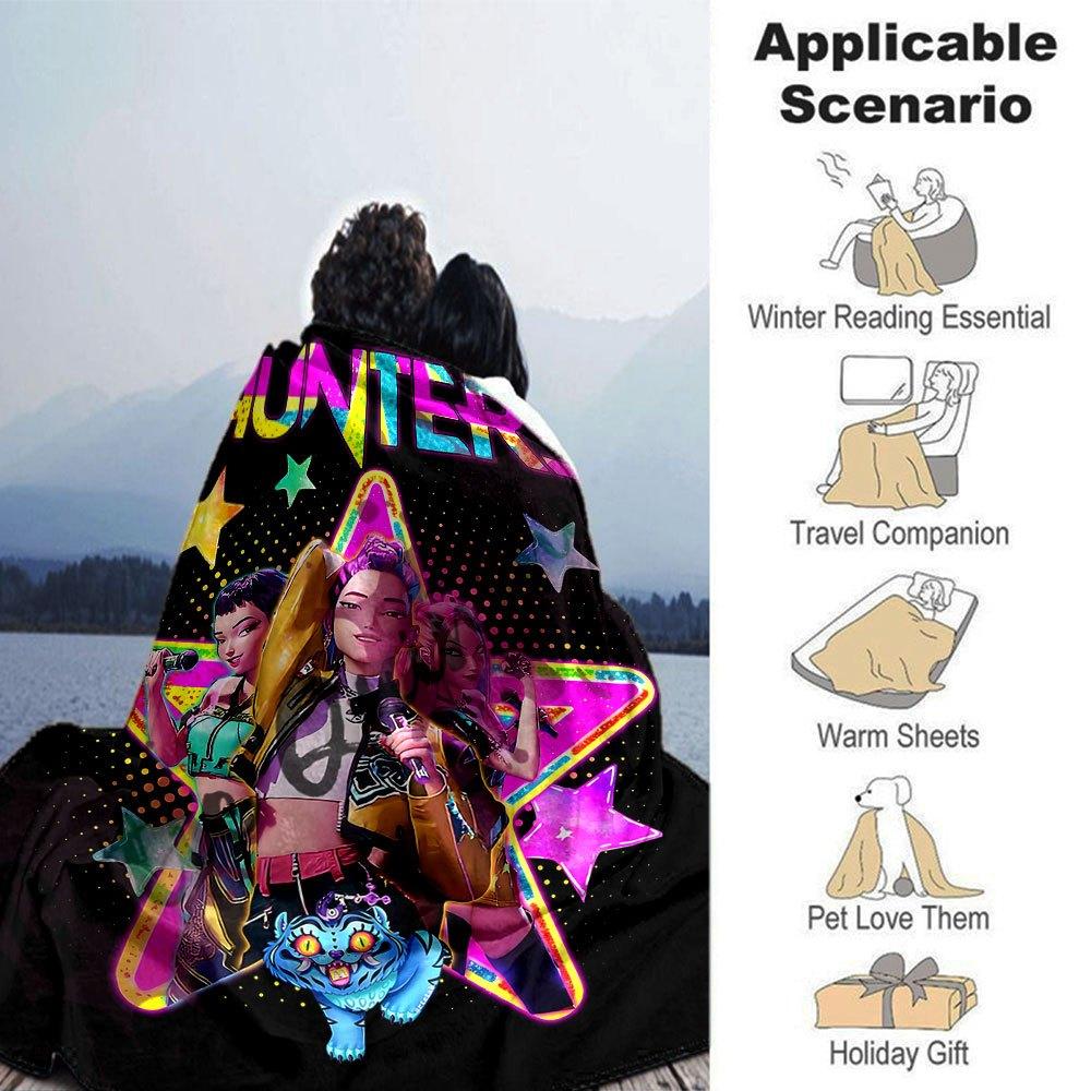 1pc hunter x (4) Blanket Soft Warm Throw for Home, Office, Travel All Season Cozy Bedding Gift, Office Cozy AccessoryB04
