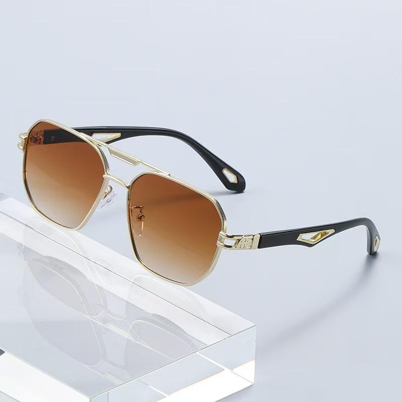 Новые мужские модные солнцезащитные очки с двойной перекладиной и полыми дужками, классические женские трендовые солнцезащитные очки, защита от УФ-лучей