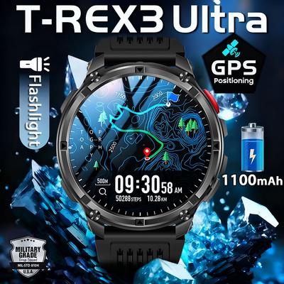 Новые Умные часы T-Rex3 Ultra 1100 мАч GPS-трекер Компас IP69K Водонепроницаемые Спортивный трекер Для улицы Военные Умные часы