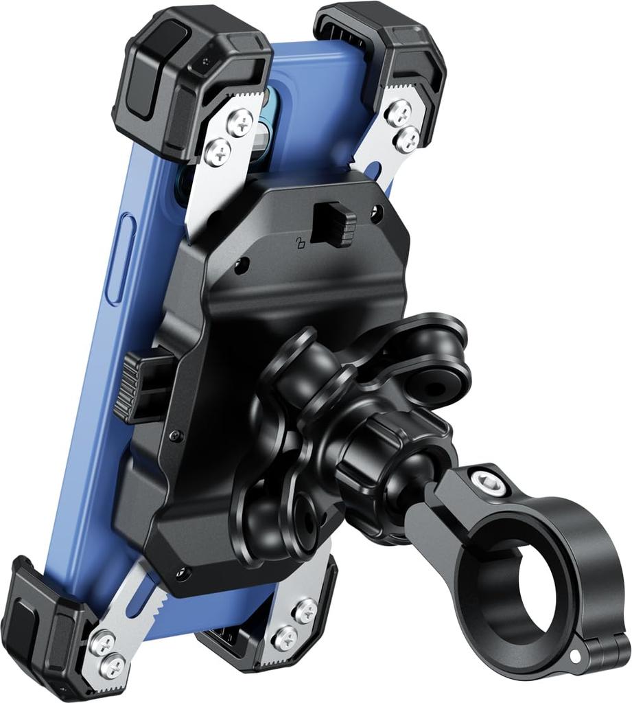 Kaedear Motorcycle Smartphone Holder Motorcycle Smartphone Holder Mobile Holder Vibration Absorption Mount Included Smartphone Stand Aluminum Mount