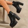Fashion 2025New Super High Heel Boots High Heel Shoes Thick Heel Short Boots Autumn Winter  Waterproof Platform Single Women Boots